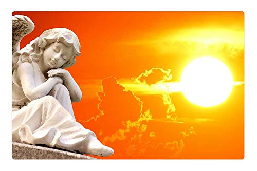 LESGAULEST Doormat Floor Rug/Mat -23.6 x 15.7 inch- - Angel Sculpture Figure Faith Hope Stone