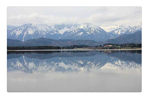 LESGAULEST Doormat Floor Rug/Mat -23.6 x 15.7 inch- - Mountains Lake Mirror Image Landscape Mood