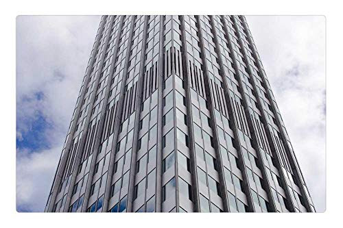 LESGAULEST Doormat Floor Rug/Mat -23.6 x 15.7 inch- - Frankfurt Skyscraper Sky Gloss Mirror Architecture