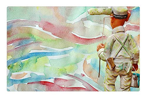 LESGAULEST Doormat Floor Rug/Mat -23.6 x 15.7 inch- - Painter Delete Work Figure Painter Working Paint 3