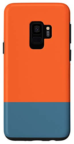 Galaxy S9 Orange and Blue Minimalist Solid Color Block Pattern Case