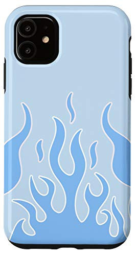 iPhone 11 Flame Phone Case Blue Flames Retro Blue Flame Pattern Case