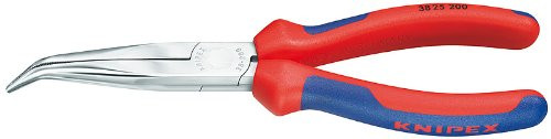 Knipex 3825200 Angled Long Nose Pliers without Cutter, Comfort Grip, 8 Inch