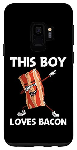 Galaxy S9 Funny Bacon Gift For Boys Kids Bacon Strips Foodie Lovers Case
