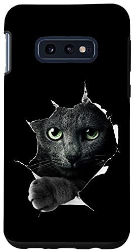 Galaxy S10e Cute Cat - Kitten Torn Cloth Funny Black Cat Owner Cat Lady Case