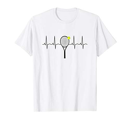 Tennis Racquet Heartbeat T Shirt Player Coach Fan Gift