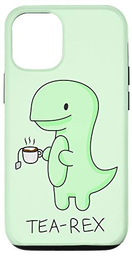 iPhone 12/12 Pro Tea rex Phone Case Dinosaur Cartoon Lover Funny Green Dino Case