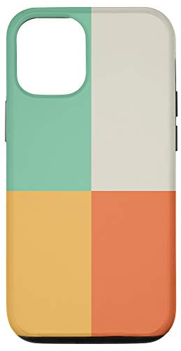 iPhone 12/12 Pro Yellow Orange Blue Retro Vintage Stripe Pattern Design Case