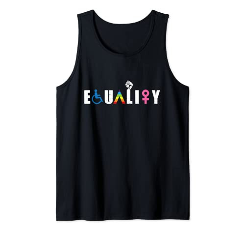 Equality LGBT-Q Gay Pride Flag Proud Ally Rainbow Fist Tank Top