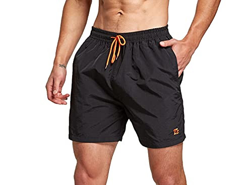 Tansozer Mens Swimming Trunks Quick Dry Swim Shorts Swimming Trunks for Men Surf Shorts with Pockets and Mesh Lining Black XL