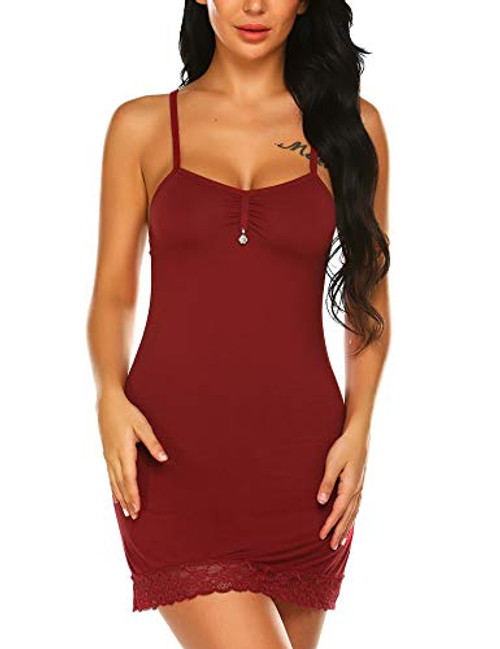 Ekouaer Womens Lace Nightgowns Sexy Lingerie Sleepwear V Neck Full Slip Babydoll Ekouaer Womens Lace Nightgowns Sexy Lingerie Sleepwear V Neck Full Slip Babydoll