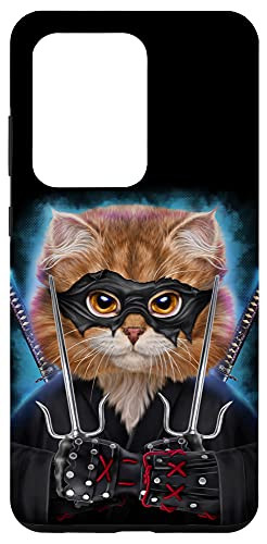 Galaxy S20 Ultra Fluffy Orange Cat as Japanese Shinobi Ninja Warrior Case