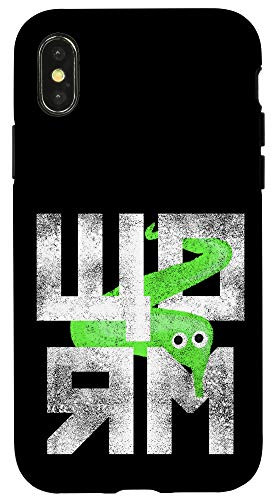 iPhone X/XS Green Worm On A String Meme Retro Style Case