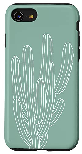 iPhone SE -2020- / 7 / 8 Saguaro Cactus Plant Botanical Nature Modern Mint Sage Green Case