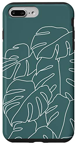 iPhone 7 Plus/8 Plus Monstera Leaf Botanical Tropical Plant Teal Blue-Green Case