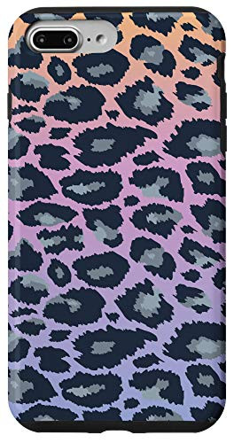 iPhone 7 Plus/8 Plus Blue Purple Orange Ombre Leopard Cheetah Animal Print Case