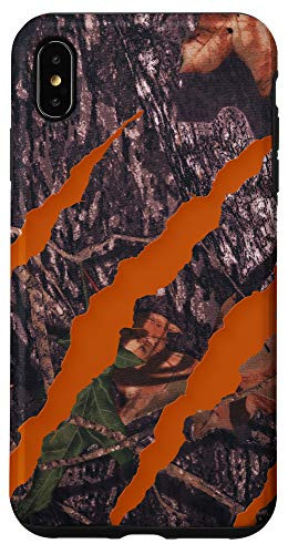 iPhone XS Max Tree Moss Camouflage Orange and Camo Case