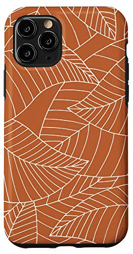 iPhone 11 Pro Leaf Pattern Botanical Plant Nature Burnt Orange Terracotta Case