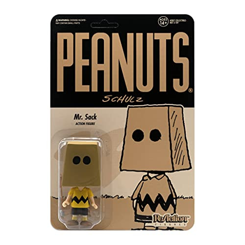 Super7 Peanuts- Mr. Sack Reaction Figure, Multicolor Super7 Peanuts- Mr. Sack Reaction Figure, Multicolor
