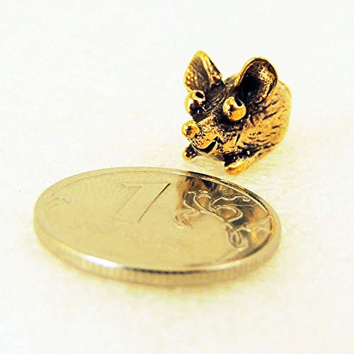 Little Mouse Figurine Decorative Statue Bronze Miniature Figure