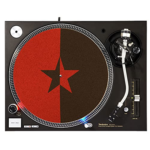 DJ Turntable Premium Cork Slipmat - Black Star