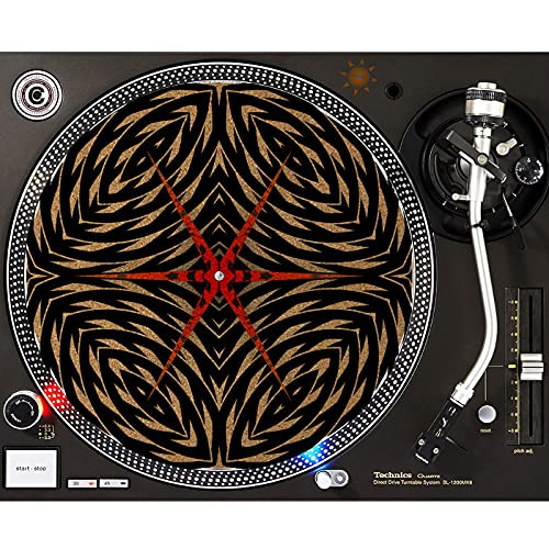 DJ Turntable Premium Cork Slipmat - Tribal Red Star