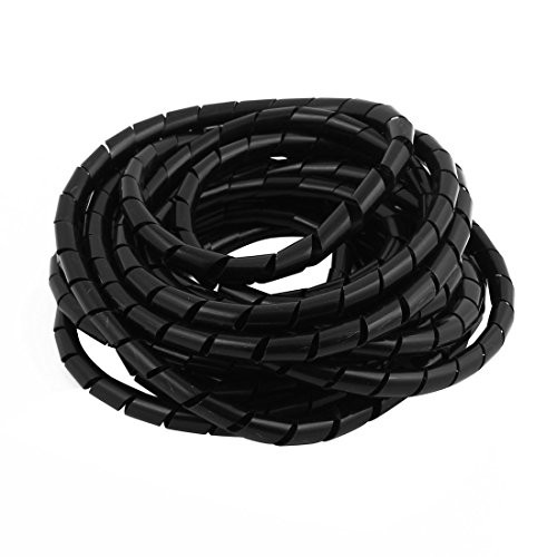 Aexit 12mm Flexible Cord Management Spiral Tube Cable Wire Wrap Computer Manage Cord Black Cable Sleeves 71CM Length