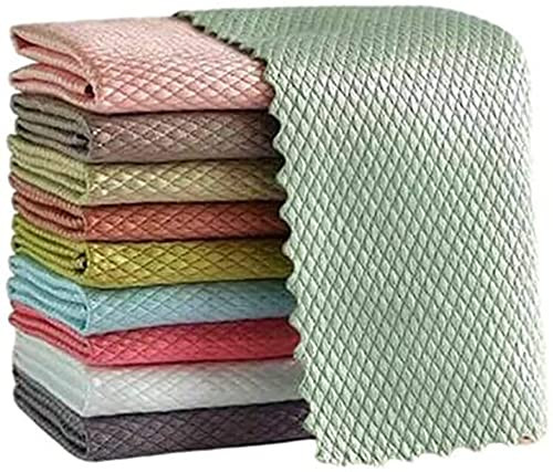 Bhgvtz Easy-to-Clean lint-Free Microfiber Cleaning Cloth, Easy-to-Clean Nano Cloth, Easy-to-Clean Cloth Nano Microfiber Cleaning Cloth, Reusable Nano-Level Streak-Free Cleaning Cloth-10pcs-