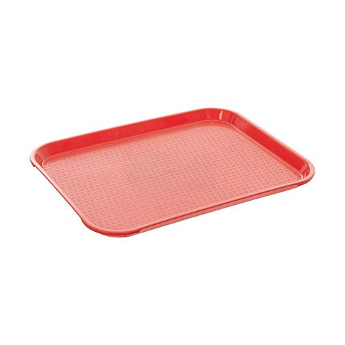 Fast Food Tray 12 x 16 Orange Rectangular Polypropylene Serving Tray for Cafeteria, Diner, Restaurant, Food Courts
