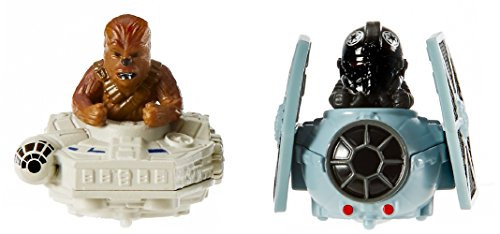Hot Wheels Star Wars Chewbacca Millennium Falcon vs. Darth Vader TIE Fighter 2-Pack, Vehicle