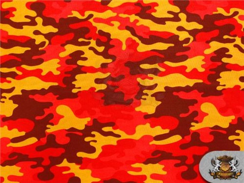 100 percent Cotton Quilt Prints Fabrics Camouflage / 45" Wide/Sold by The Yard -Blaze Orange-