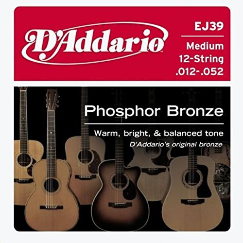 2014 D'Addario D'Addario EJ39 Phosphor Bronze 12-string Acoustic Guitar String Set, Medium N/A