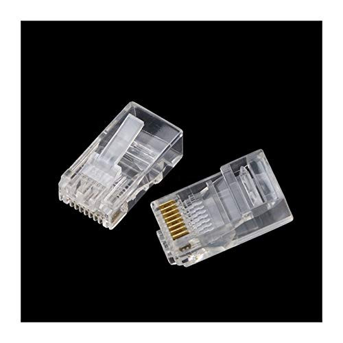 Without 100pcs Crystal 8Pin RJ45 Modular Plug Rj-45 Network Cable Connector Adapter for Cat5 Cat5e Cat6 Rj 45 Ethernet Cable Plugs Heads -Cable Length - Other-
