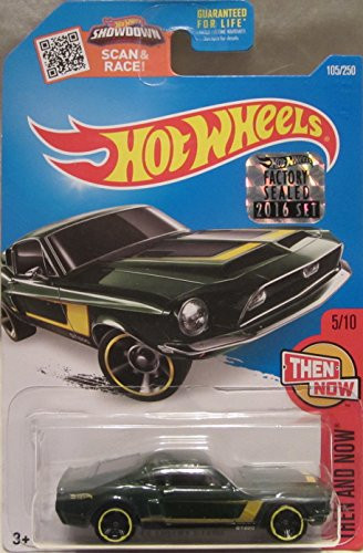Hot Wheels 2016 Factory Sealed Set, Then and Now, '68 Shelby GT500 -Green- Die-Cast Vehicle 105/250