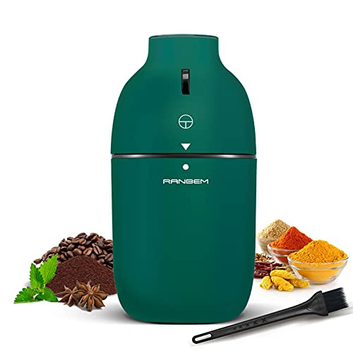 Electric Coffee Grinder, Coffee Bean Grinder for Spices, Herbs, Nuts, Grains , Small Spice Grinder with Stainless Steel Blades and Bowl, 2oz, 150W -Green- Electric Coffee Grinder, Coffee Bean Grinder for Spices, Herbs, Nuts, Grains , Small Spice Grinder with Stainless Steel Blades and Bowl, 2oz, 150W -Green-