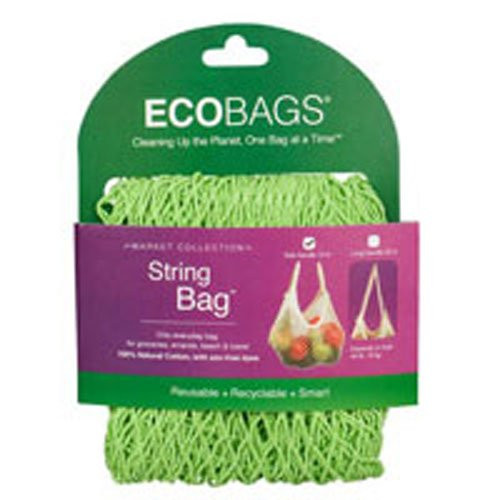 Eco Bags String Bag Tote Handle, Natural Cotton Storm Blue 1 BAG