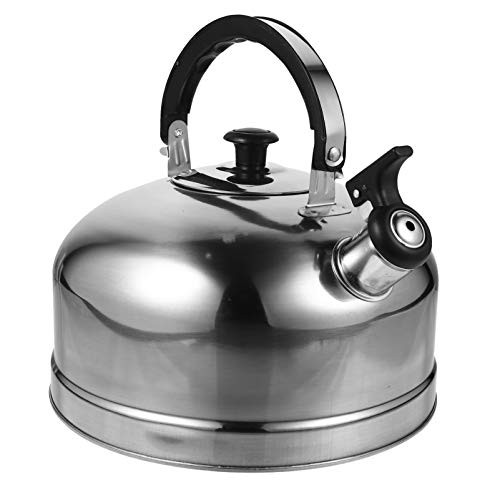 YARNOW 5L Stainless Steel Whistling Tea Kettle Flat Bottom Kettle Stovetop Tea Kettle Whistling Teapot for All Stovetops Gas Electric