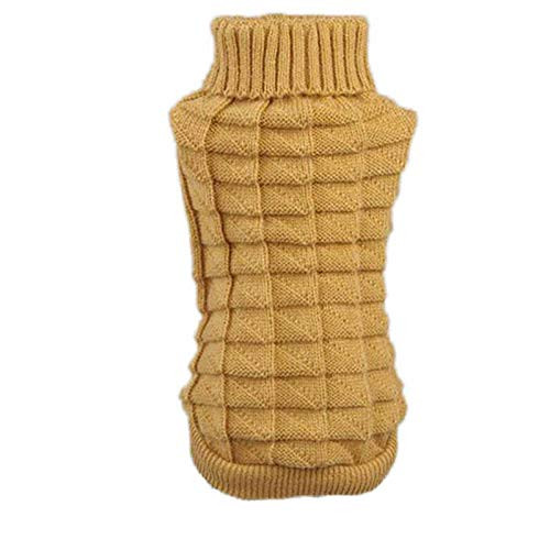 Howstar Puppy Sweater, Warm Doggie Clothes Cute Knitted Classic Pet Dog Shirt Apparel -S, Khaki- Howstar Puppy Sweater, Warm Doggie Clothes Cute Knitted Classic Pet Dog Shirt Apparel -S, Khaki-