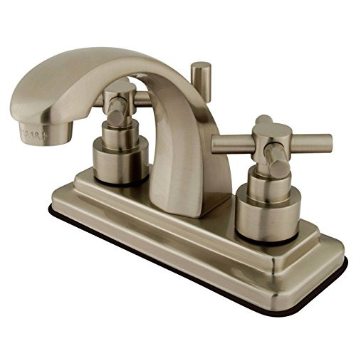 Kingston Brass KS4648EX Elinvar 4-Inch Twin Cross Handle Centerset Lavatory Faucet, Brushed Nickel