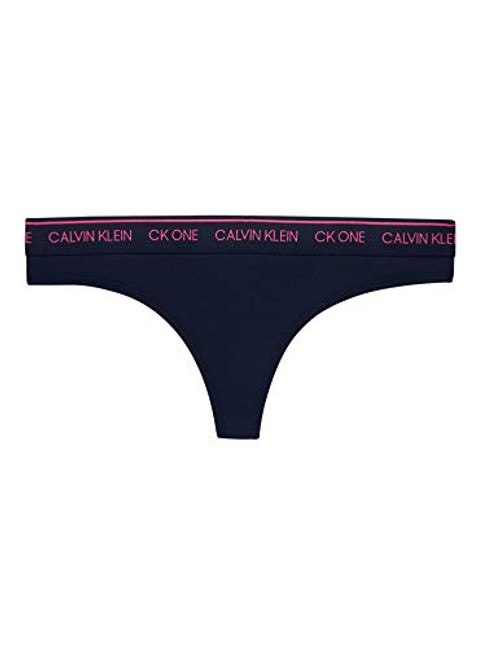 Calvin Klein Women's CK One Cotton Thong Panty, Shoreline, M