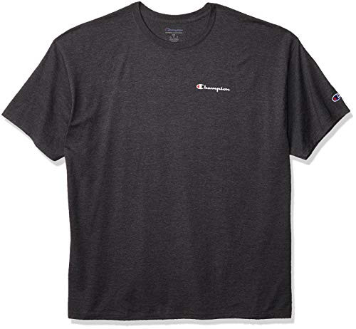 Champion Men's Classic T-Shirt, Left Chest Script, Granite Heather, Large
