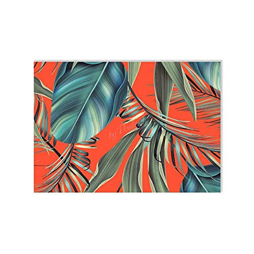 Cards with Envelopes Blank Inside, Palm Fronds with Orange Background Birthday Greeting Card 10x7 Inches