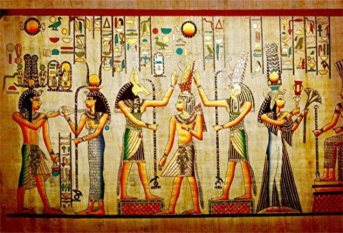 LFEEY 10x8ft Old Egypt Papyrus Backdrop Coloring Wall Mural Ancient Egyptian Parchment Vintage Wall Painting Antique Hieroglyphs Photography Background Cloth Vinyl Photo Studio Props