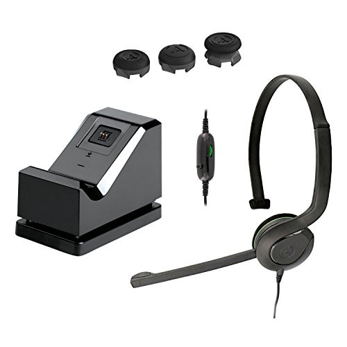 PowerA Single-Station Charging Stand, Analog Caps & Chat Headset Kit - Xbox One