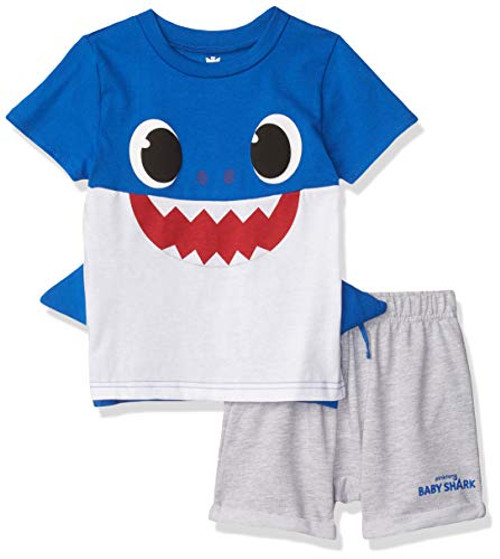 Pinkfong Baby Shark Toddler Boys Cosplay T-Shirt Shorts Set Blue 4T