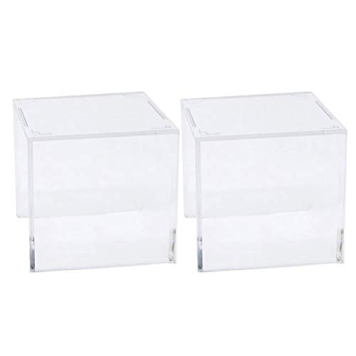 Favor 2Pc Acrylic Tennis Ball Cases Baseball Display Stands Softball Storage Boxes Holders -Transparent-