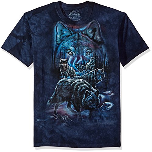 The Mountain Wolf Pack Adult T-Shirt, Blue, Medium