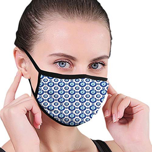 Reusable Face Shield Mouth Scraf Symmetrical Pattern All Seeing Eye Figures Superstitious Turkish Ethnic decorations for man and woman