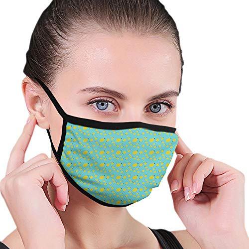 Anti-Dust Windproof Scraf Bandanas Adjustable Minimalistic Design of Multisize Tiny Lemon Figures Continuous Pattern decorations for man and woman
