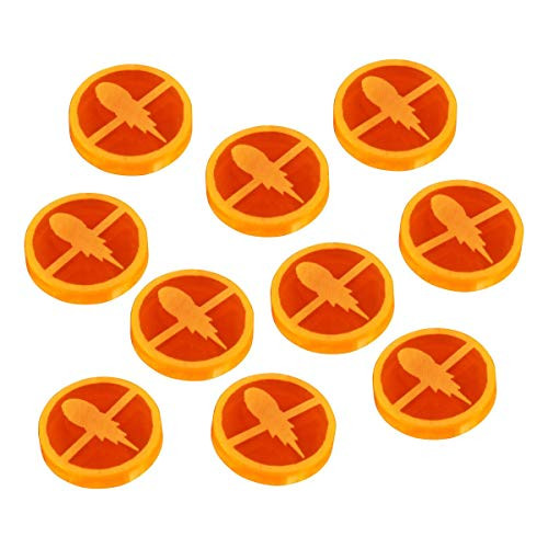 LITKO Space Fighter 2nd Edition Disarmed Tokens, Fluorescent Orange -10-